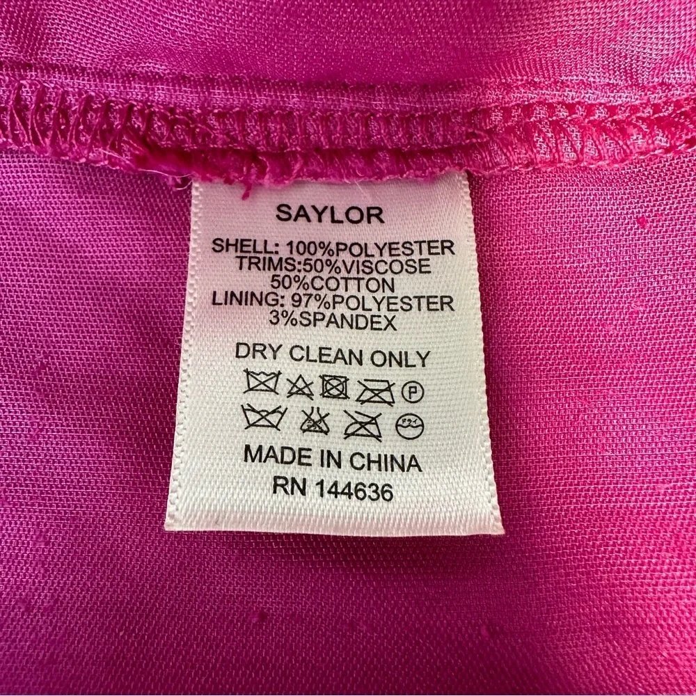 Saylor Aurelie Hot Pink Velvet Draped Spaghetti Strap Mini Dress Women’s Medium